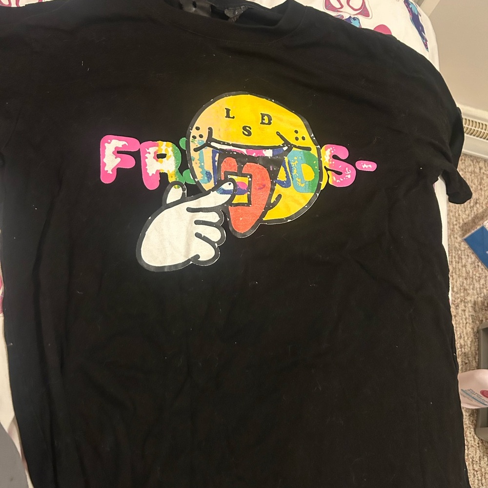 VLONE Black Tee with Colorful Graphic